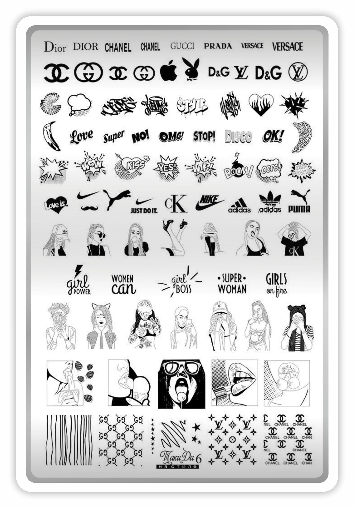 TakiDa Stamping Plate with Demo Sheet, 06