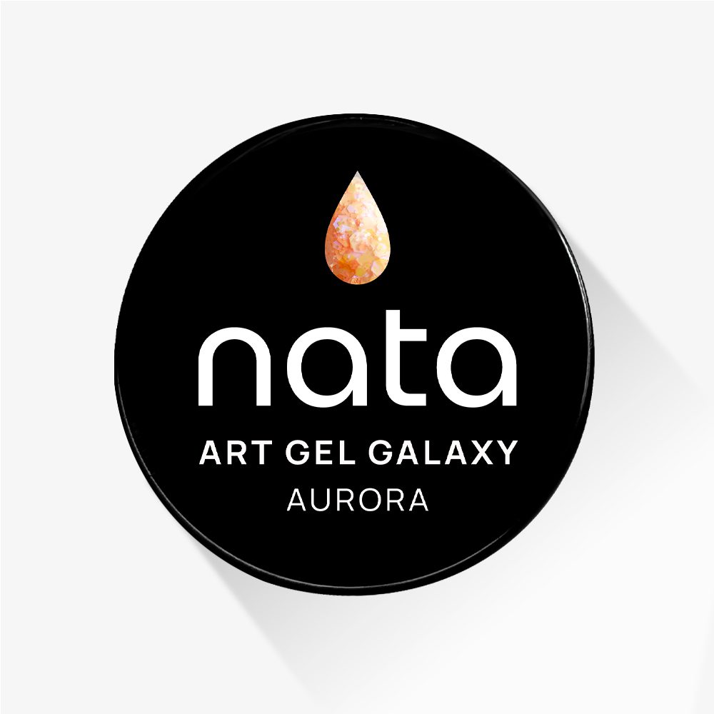 Art Gel Galaxy NATA Aurora – Gel con glitter multicolor para diseños de uñas