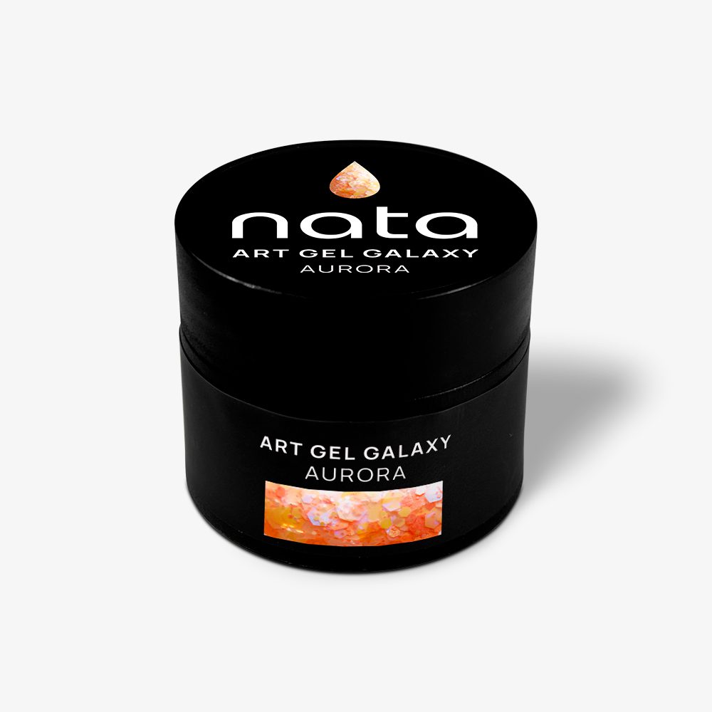 Art Gel Galaxy NATA Aurora – Gel con glitter multicolor para diseños de uñas