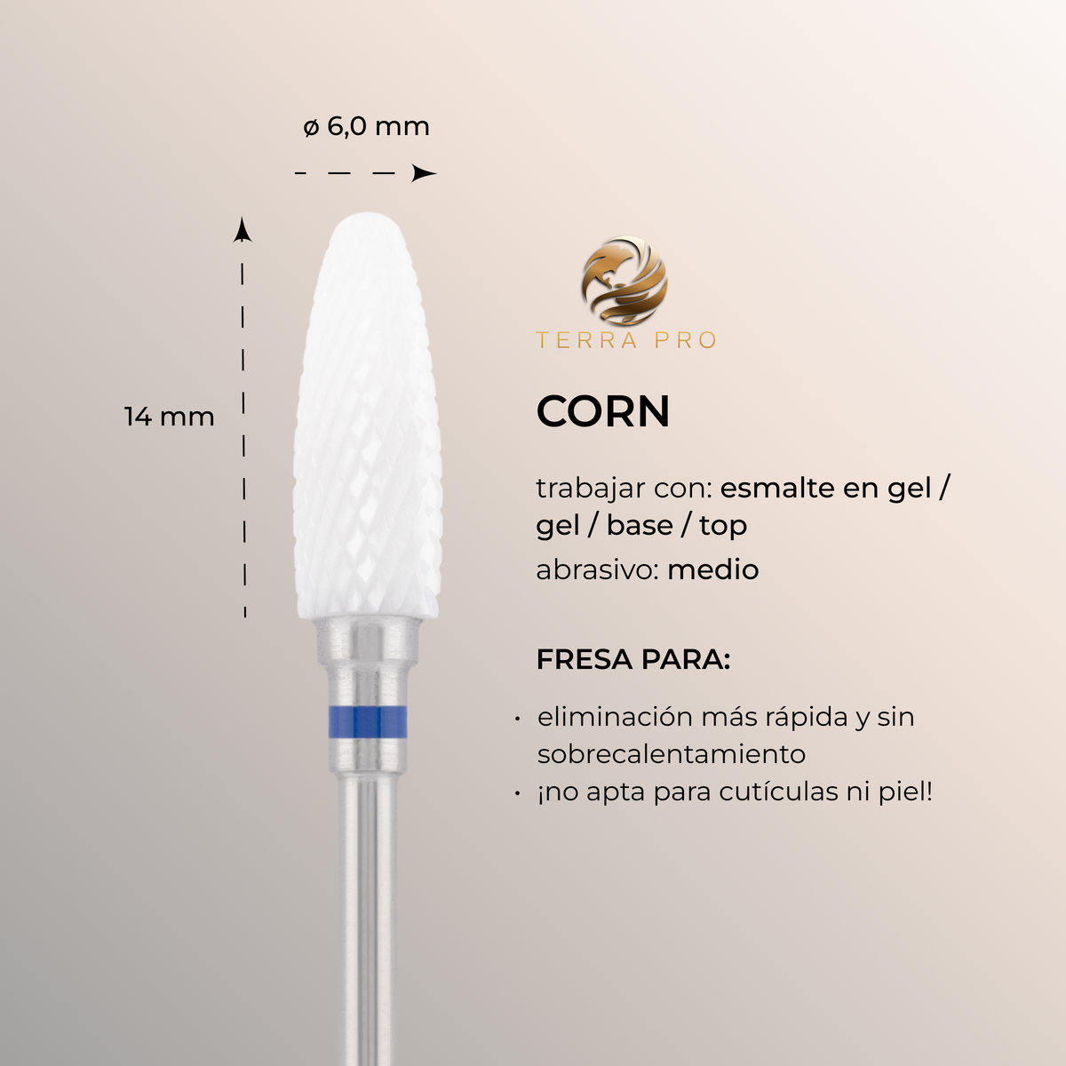 Broca de cerâmica EDEN "CORN", azul, C-13,0 mm, Ø4,0 mm