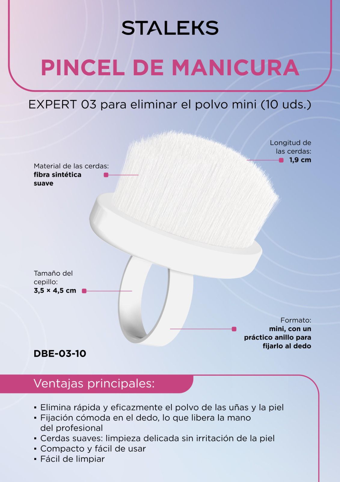 Cepillo de manicura STALEKS EXPERT 03 mini