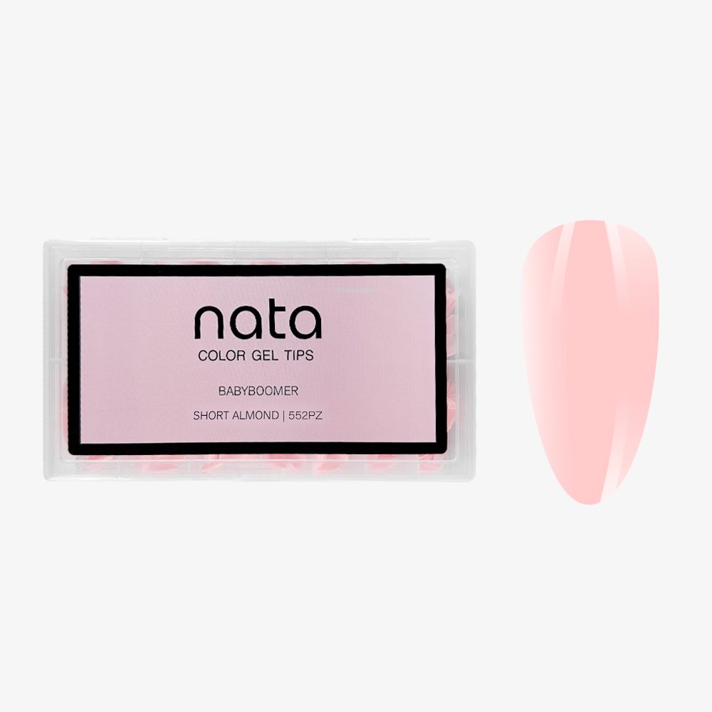 Gel tips nails PRESS ON Baby Boomer Nata – forma almendra ( SHORT ALMOND)