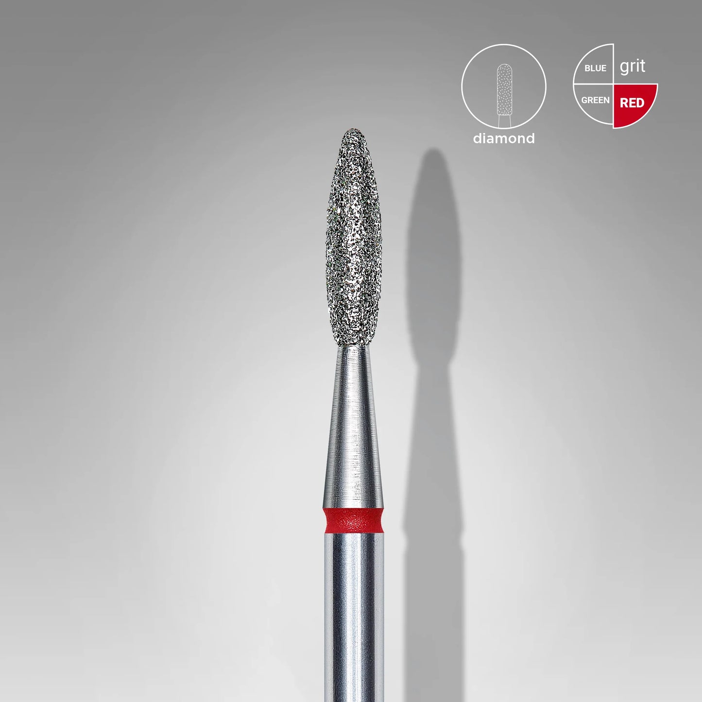 Fresa de diamante Llama. Roja, 2.1mm.