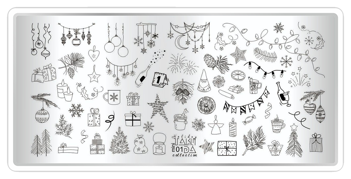 Small Stamping Plate Holiday 1 TakiDa 6*12 cm