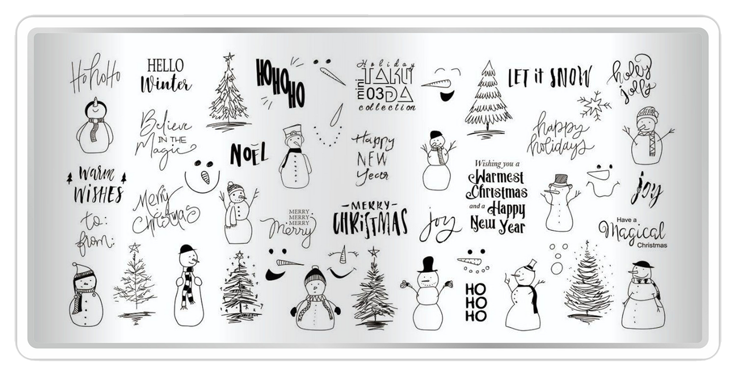 Small Stamping Plate Holiday 3 TakiDa 6*12 cm