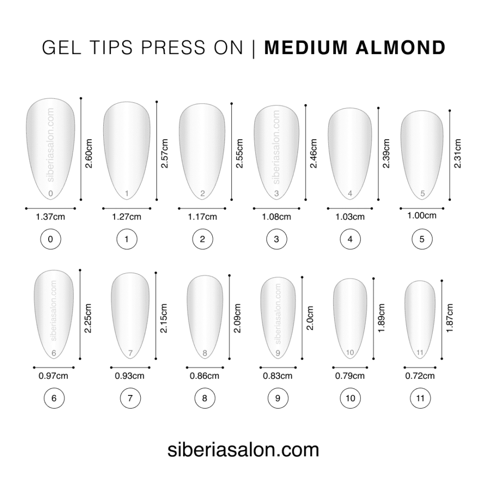 Gel tips nails PRESS ON Nata – forma almendra ( ALMOND MEDIUM )
