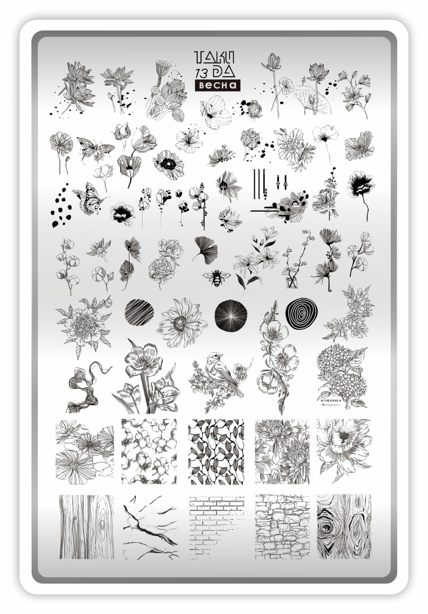 TakiDa Stamping Plate with Demo Sheet, 13