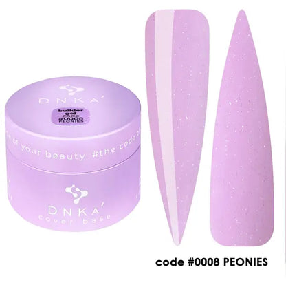 BUILDER GEL NEW FORMULA "DNKa", 15 ml #0008 Peonies. Lavanda.