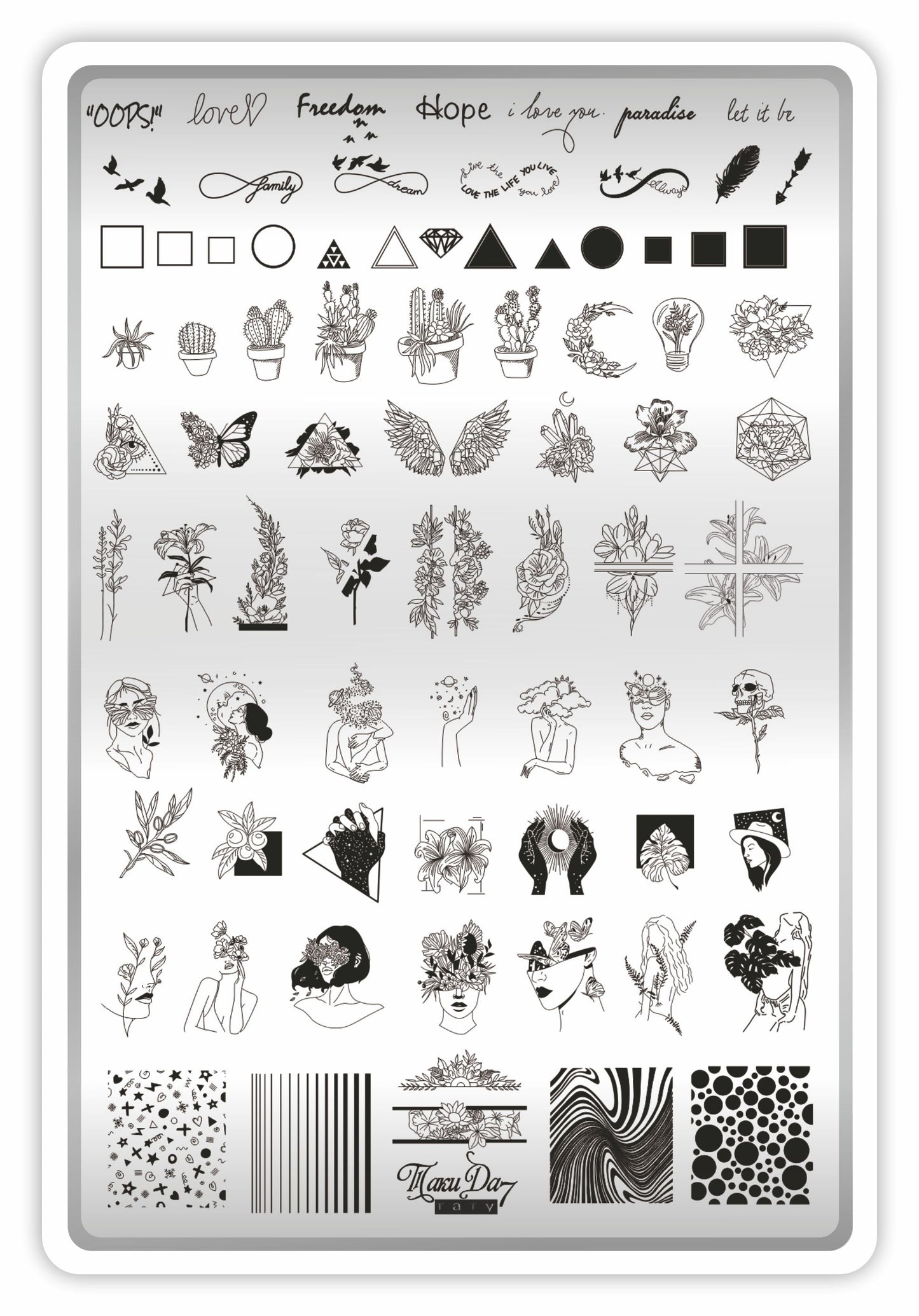 TakiDa Stamping Plate with Demo Sheet, 07