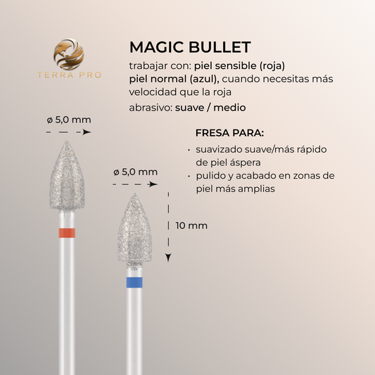 Fresa de diamante TERRA PRO " MAGIC BULLET " rojo, L-10,0 mm, Ø5,0 mm