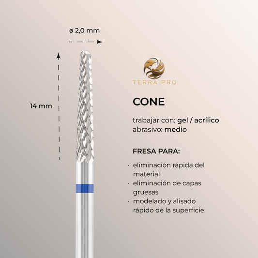 Broca de carburo TERRA PRO  " LANZA ", azul, L-14,0 mm, Ø2,0 mm