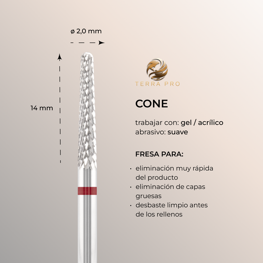 Broca de carburo TERRA PRO  " LANZA ", rojo, L-14,0 mm, Ø2,0 mm