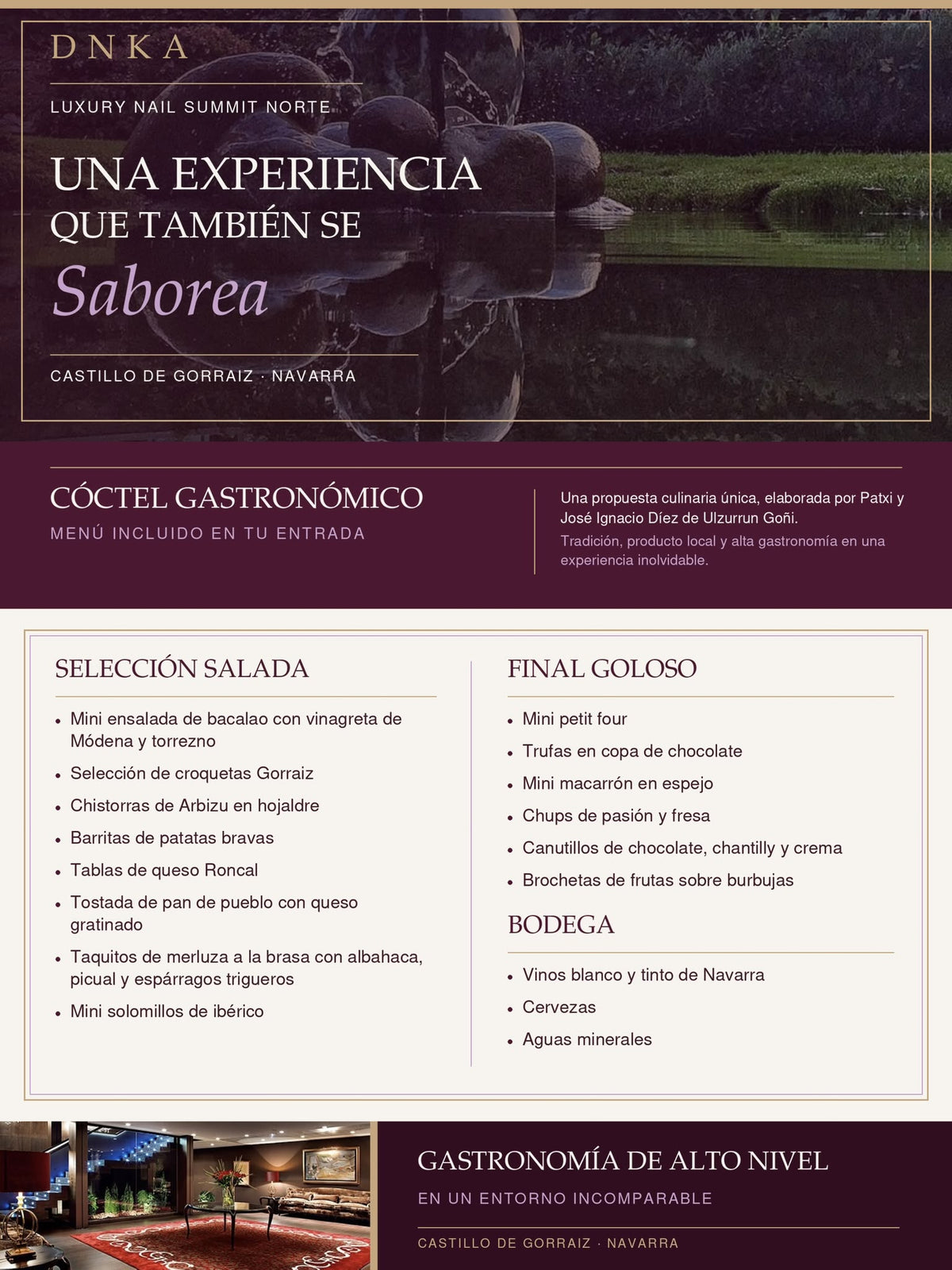 DNKa’ LUXURY NAIL SUMMIT NORTE 29 de noviembre · Hotel Castillo de Gorraiz, Navarra
