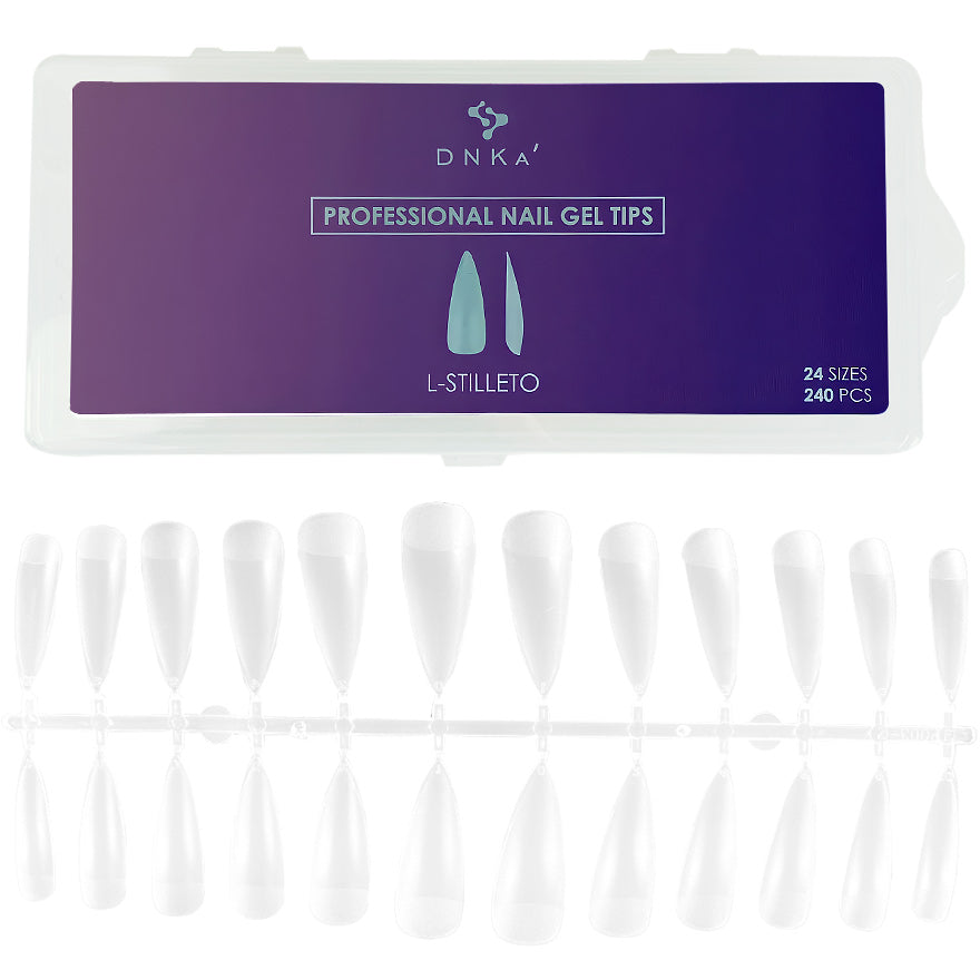 DNKa' Professional Nail Gel Tips L-Stilleto, 240ud