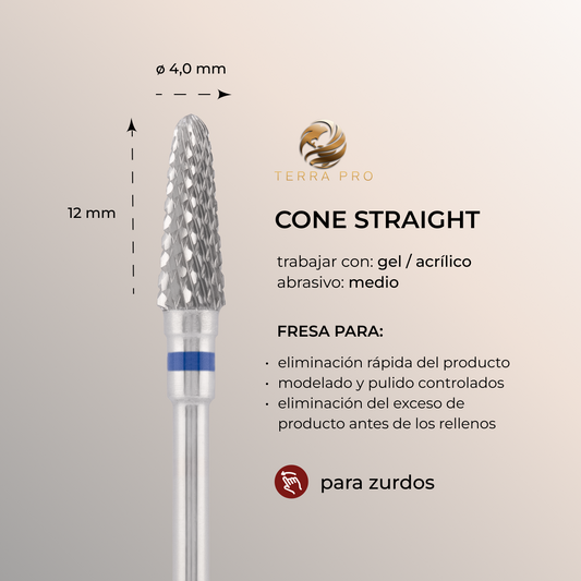 Broca de carburo TERRA PRO  "CONE " para zurdos, azul, L-12,0 mm, Ø4,0 mm