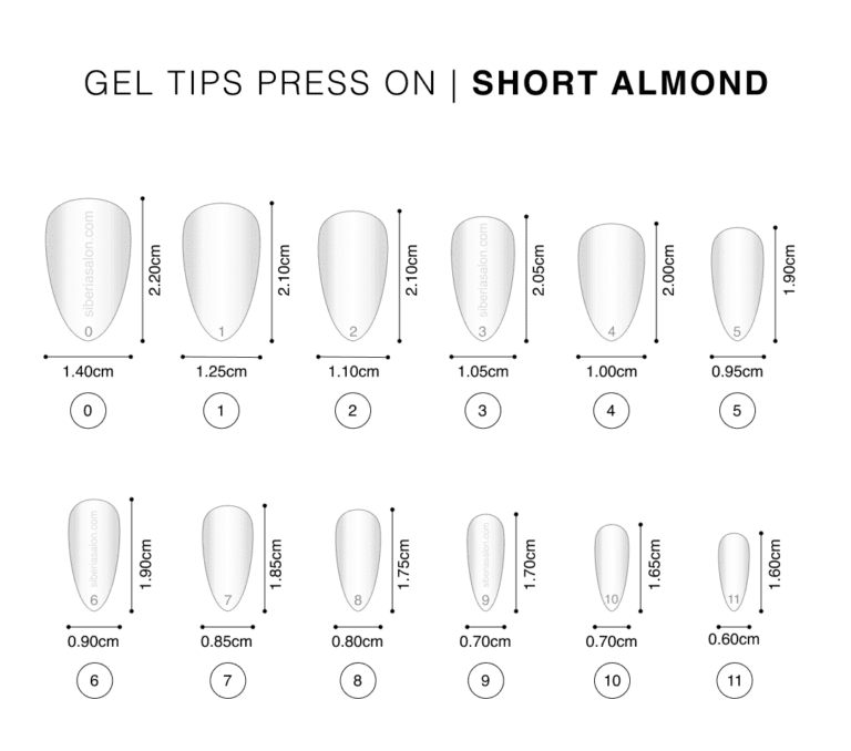 Gel tips nails PRESS ON Baby Boomer Nata – forma almendra tamaño corto Short Almond