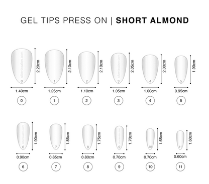 Gel tips nails PRESS ON Baby Boomer Nata – forma almendra tamaño corto Short Almond