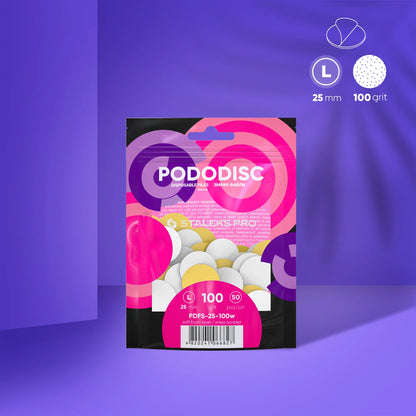 Archivos Desechables Blancos Con Una Capa De Espuma Suave Para El Disco De Pedicura PODODISC STALEKS PRO L (50 Unidades)