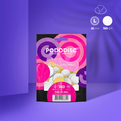 Archivos Desechables Blancos Con Una Capa De Espuma Suave Para El Disco De Pedicura PODODISC STALEKS PRO L (50 Unidades)