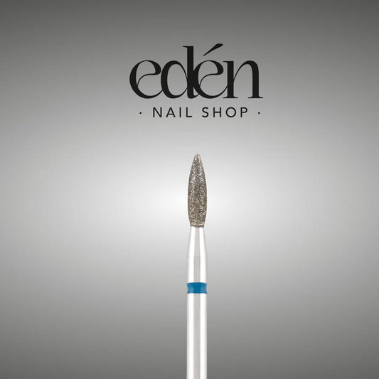 Fresa de diamante EDEN "LLAMA" azul seguro, L- 8,0 mm, Ø2,1 mm