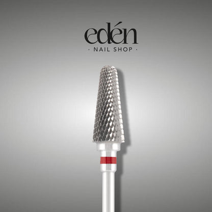 Fresa de carburo EDEN "ROUNDED CONE", rojo, L-13,0 mm, Ø6,0 mm