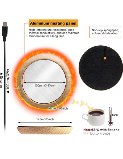 USB Calentador de Tazas eléctrico con Base Antideslizante