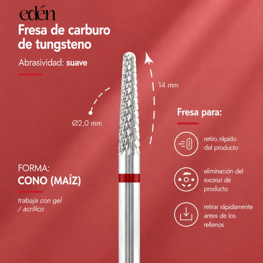 Broca de carburo EDEN " LANZA ", rojo, L-14,0 mm, Ø2,0 mm