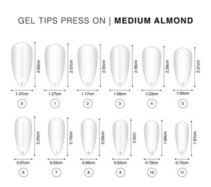 Gel tips nails PRESS ON Natural Nude Nata – forma almendra tamaño mediano