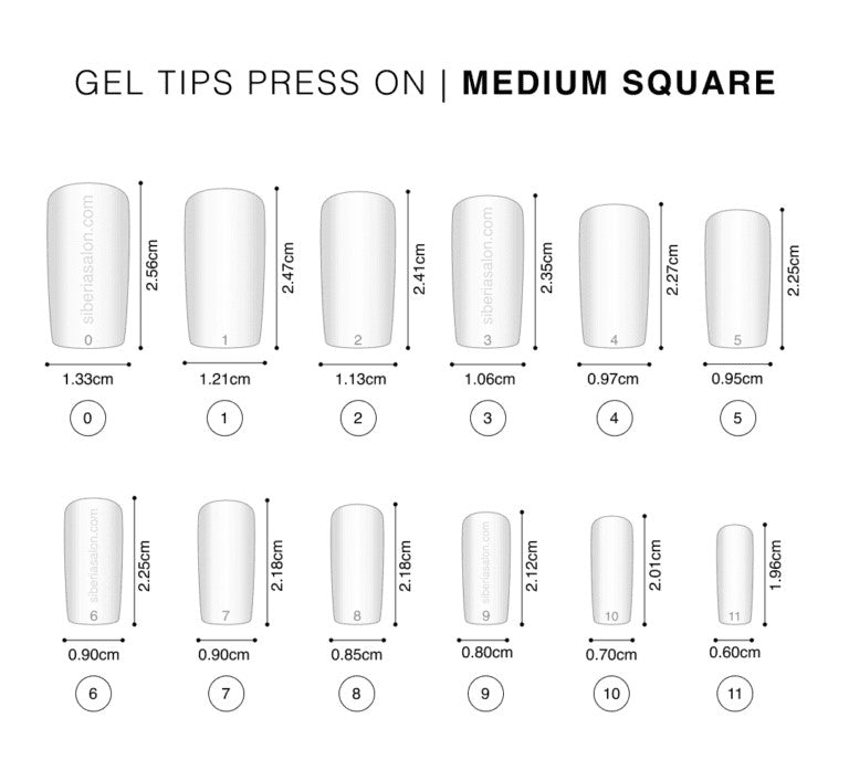 Gel tips nails PRESS ON Natural Nude Nata – forma cuadrada tamaño mediano